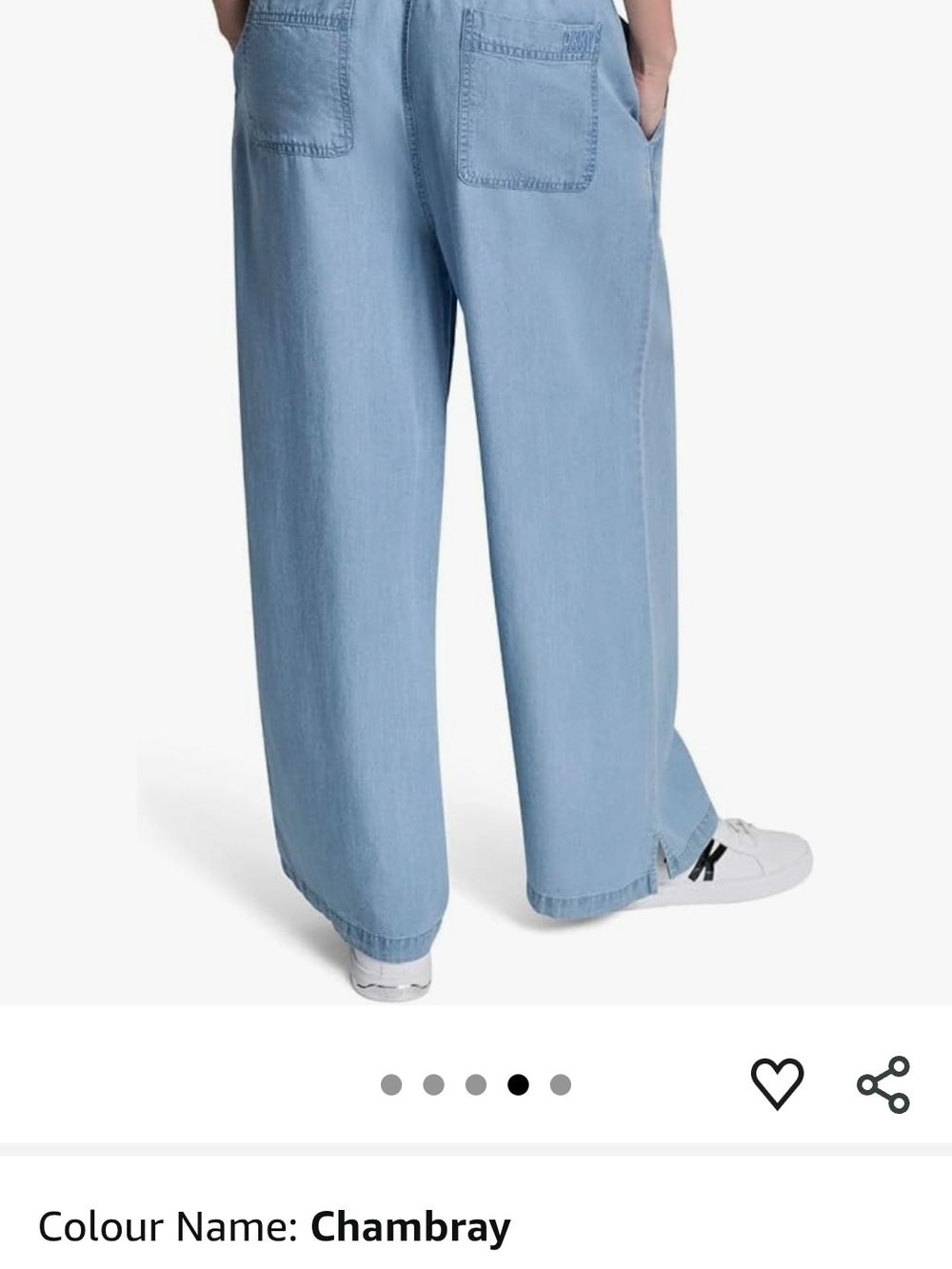 DKNY Light Chambray Blue Elastic Waist Summer Pants L